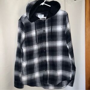 Old Navy Regular Fit Double-Brushed Cotton Button Down with Hood